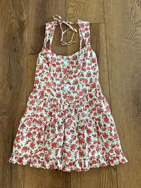 Wild Fable White Sundress with Red Floral Print